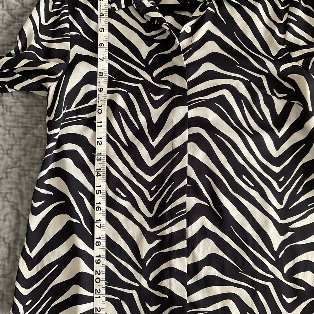 Zebra Print Button-Up Shirt
